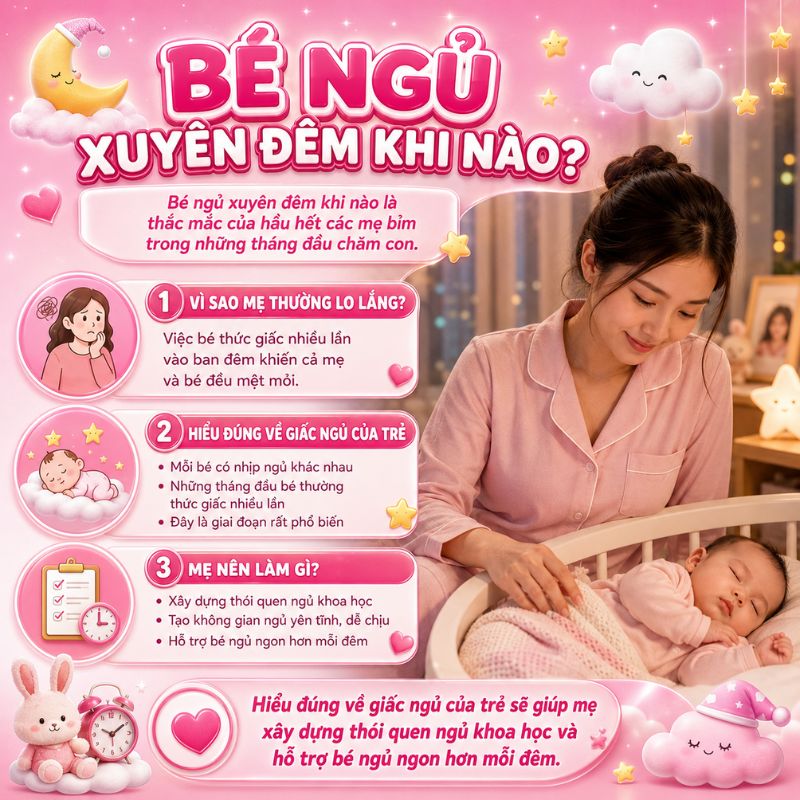 bé ngủ xuyên đêm khi nào